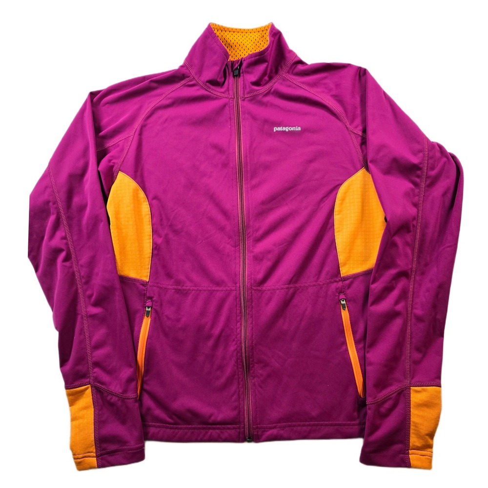 Patagonia Wind Shield Jacket Womens Medium Magenta Orange Run Ski Cycle